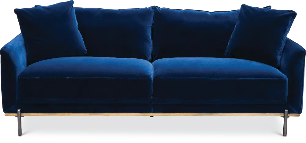 Marseille Modern Royal Blue Velvet Sofa-1