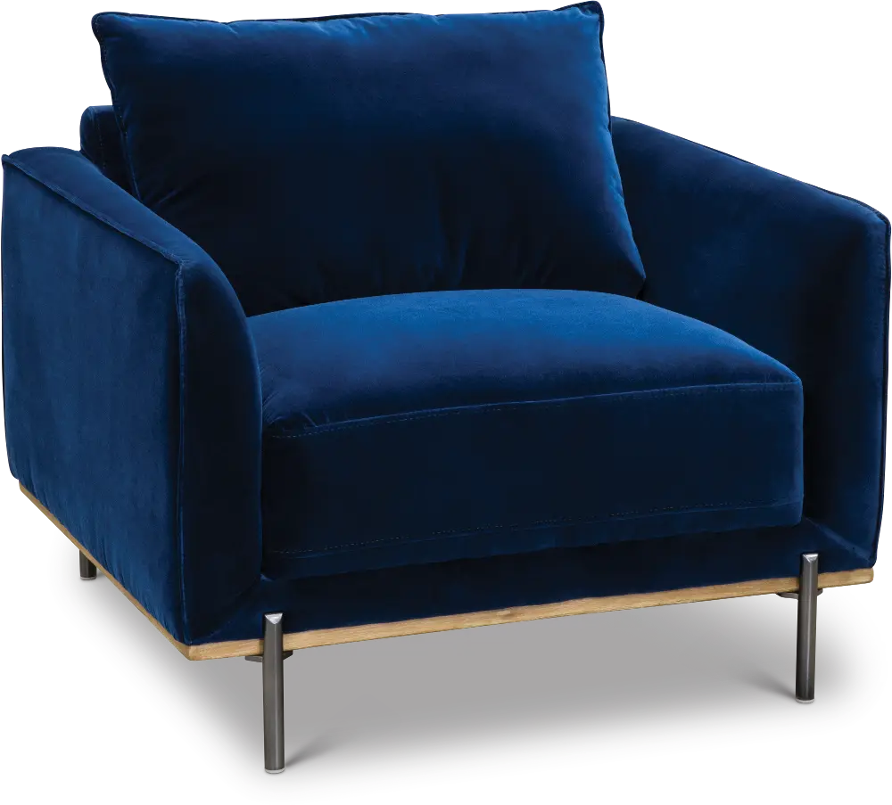 Marseille Modern Royal Blue Velvet Chair-1