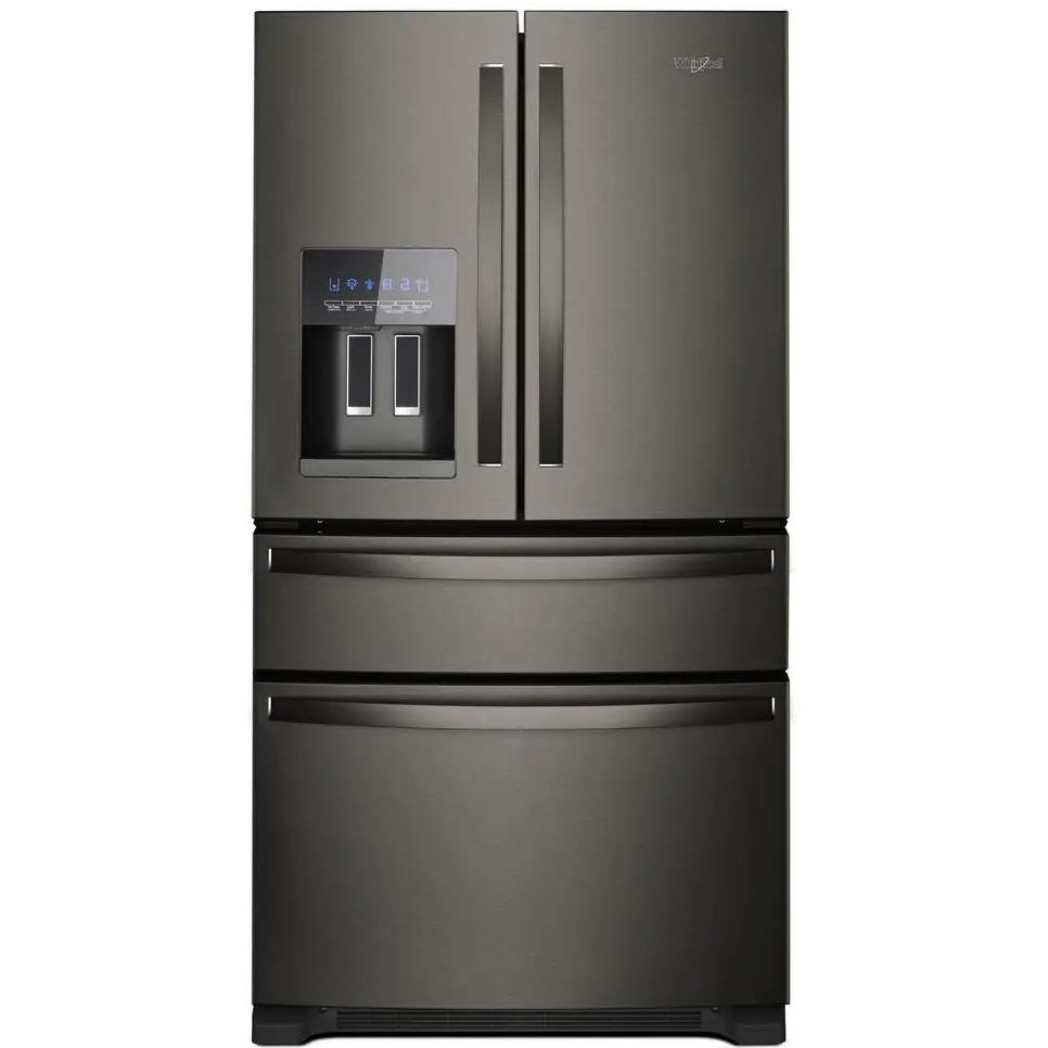 WRX735SDHV Whirlpool 24.5 cu ft 4 Door Refrigerator - Black Stainless Steel-1