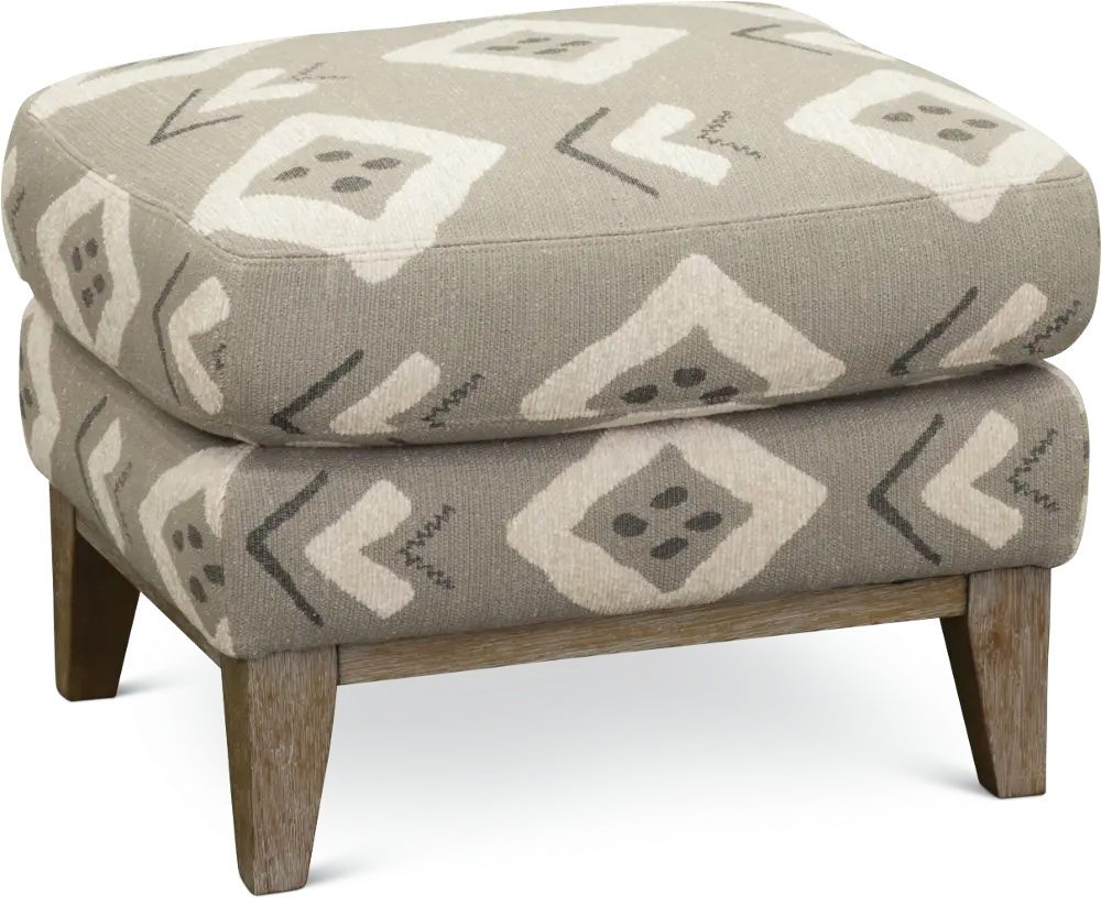 Casual Contemporary Flax Tan Accent Ottoman - Bowie-1
