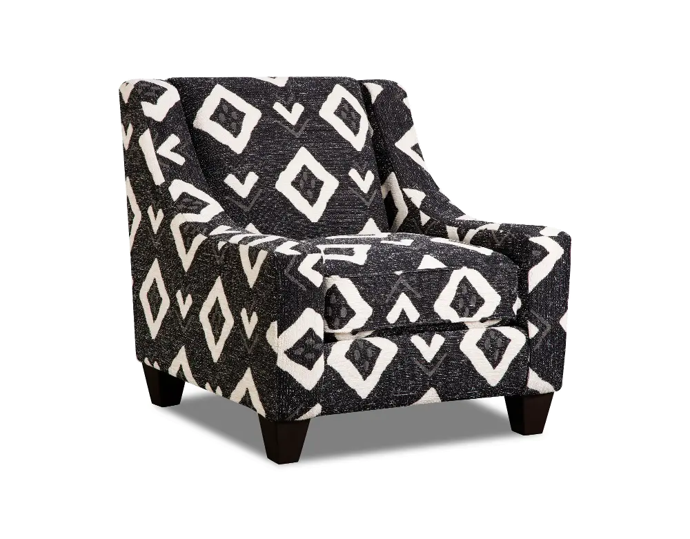 Contemporary Black and White Accent Chair - Carbon-1