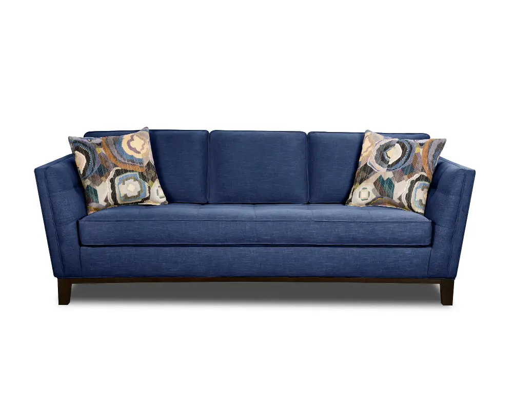 Mid Century Modern Blue Sofa - Patchquilt-1