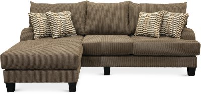 Dark Gray 2 Piece Living Room Set With Sofa Chaise Laguna