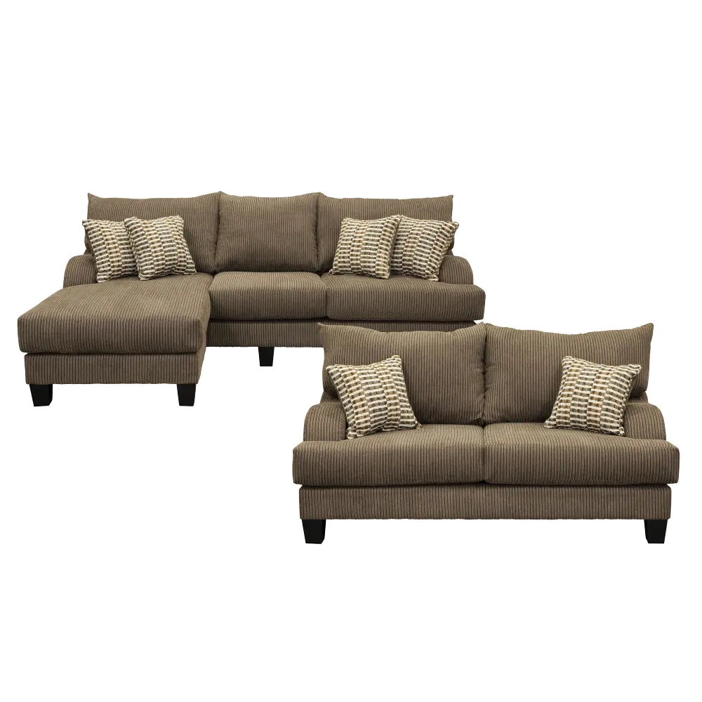 Dark Gray 2 Piece Living Room Set with Sofa-Chaise - Laguna-1