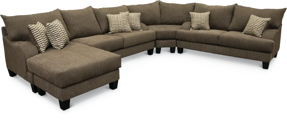 Contemporary Dark Gray 3 Piece Sectional Sofa-Chaise - Laguna-1