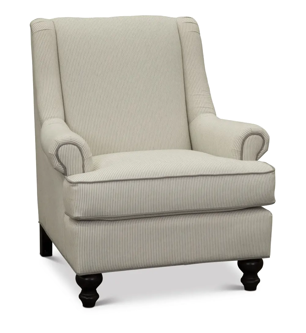 Casual Classic Taupe Stripe Accent Chair -1