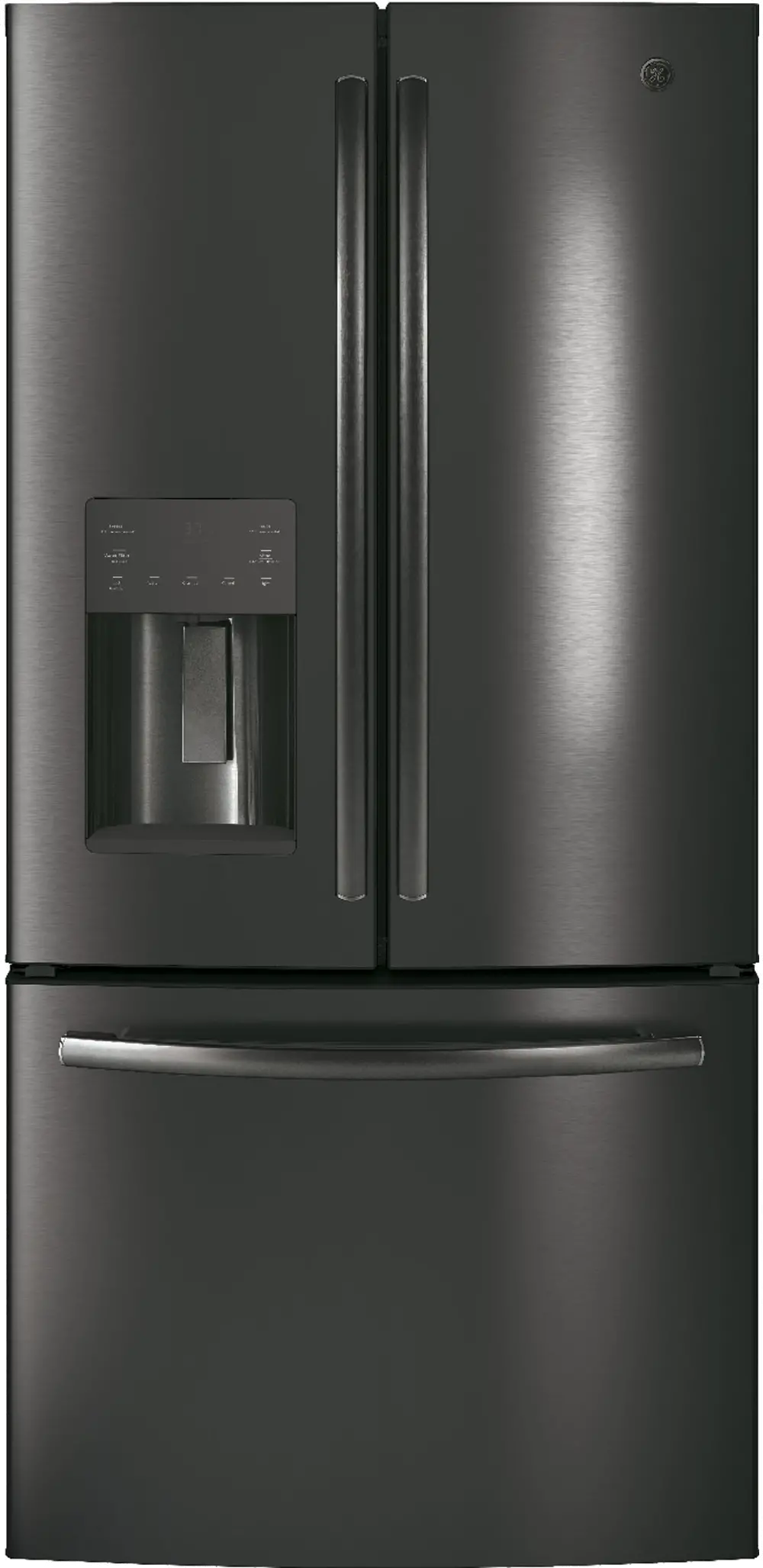 GYE18JBLTS GE French Door Refrigerator - 33 Inch Black Stainless Steel Counter-Depth-1
