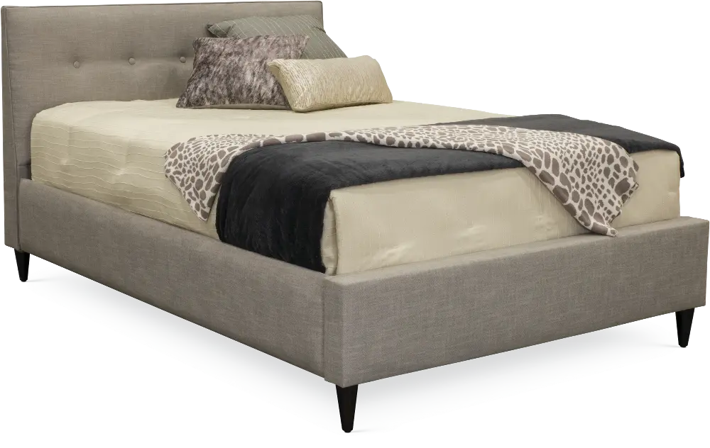 Contemporary Smoke Gray Queen Upholstered Bed - Conversation-1