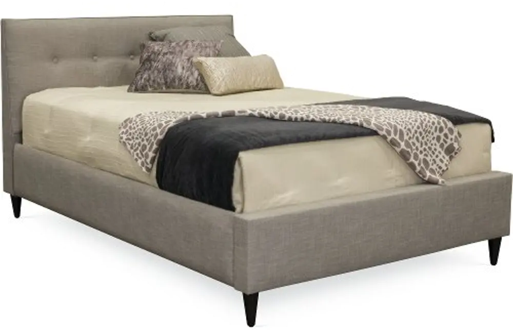Contemporary Smoke Gray King Upholstered Bed - Conversation-1