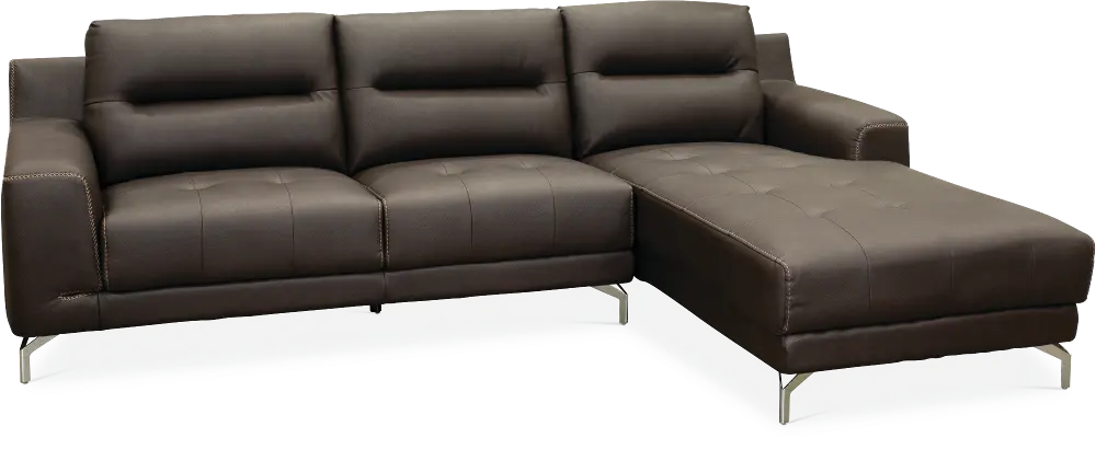 Contemporary Modern Brown 2 Piece Sectional Sofa - Tyler-1