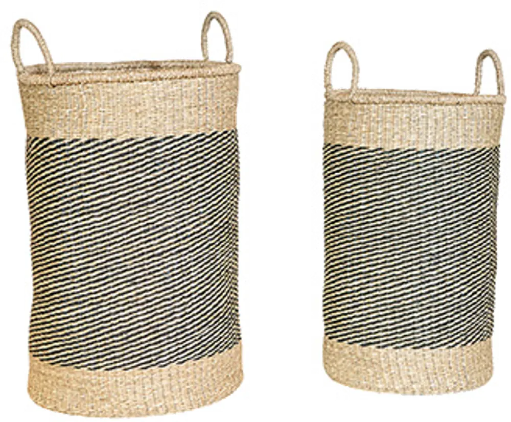 Magnolia Home Furniture 19 Inch Two Toned Sea Grass Basket-1