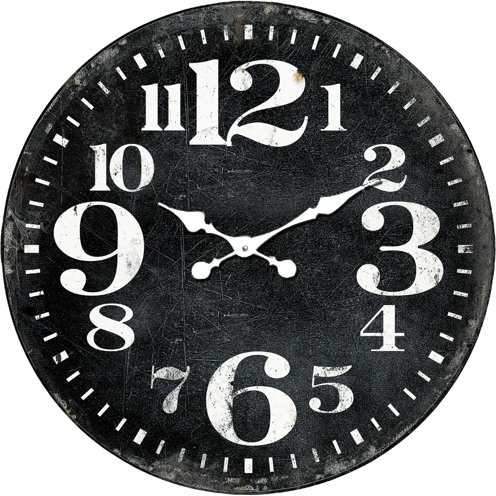 28 Inch Black Wooden Wall Clock-1