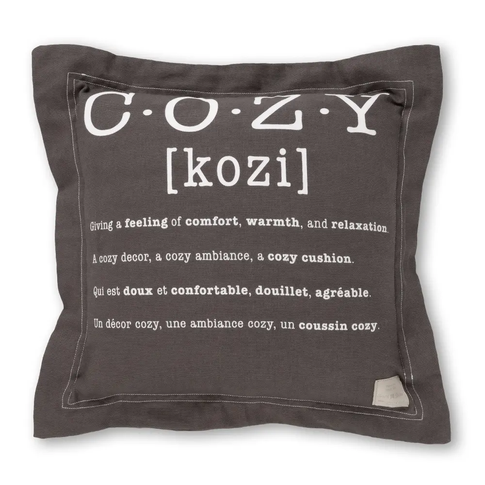 100243 Gray Cozy Definition Throw Pillow - Lodge-1