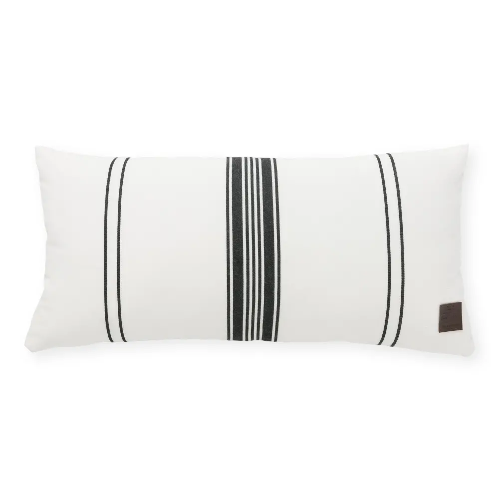 100246 White and Black Striped Throw Pillow - Lodge-1