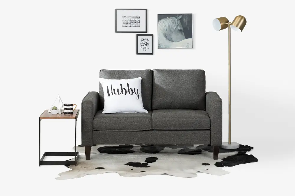 100297 Charcoal Gray Loveseat - Live-it Cozy-1