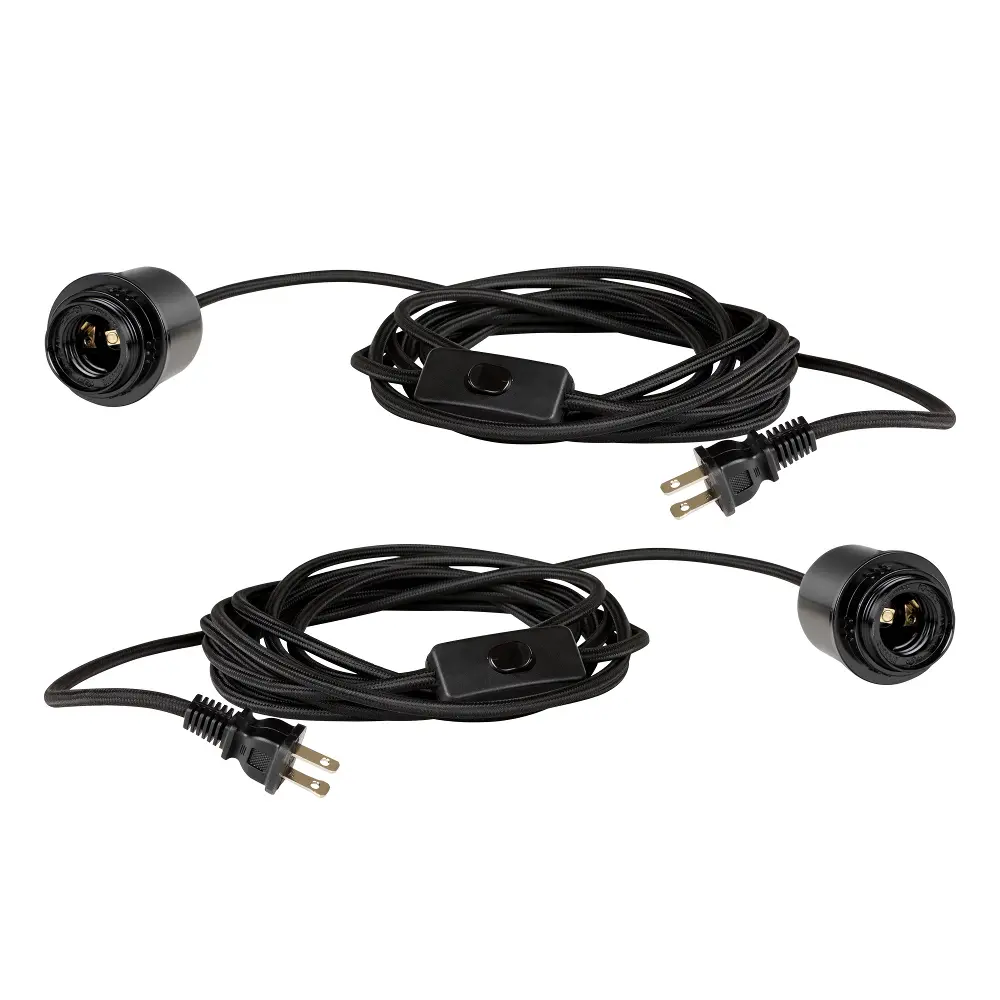 100337 Set of 2 Black Lighting Cords - Plog-it-1