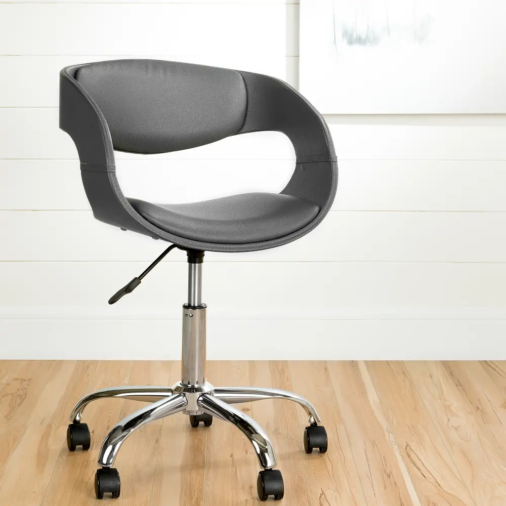 100281 Annexe Gray Faux Leather Adjustable Office Chair-1