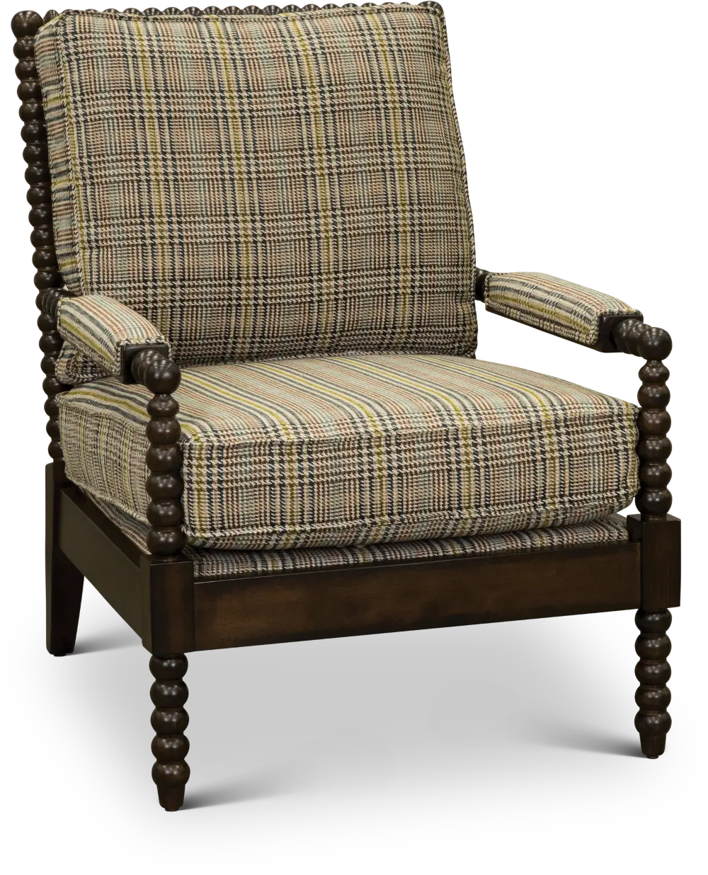 Tan Accent Chair with Multi-Color Stripes - Rocco-1