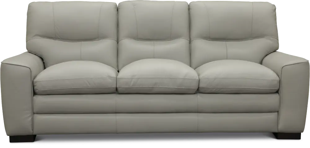 Contemporary Dove Gray Leather Sofa - Glasgow-1
