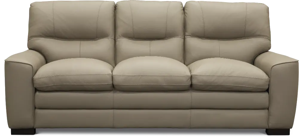 Contemporary Beige Leather Sofa - Glasgow-1