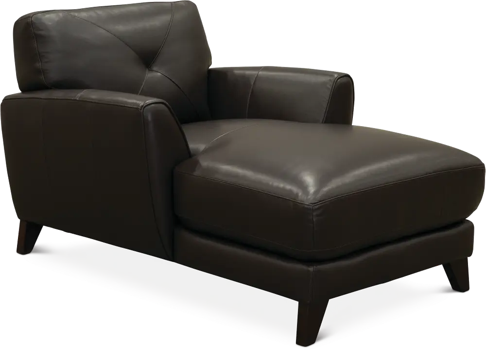 Modern Dark Brown Leather Chaise - Colours-1