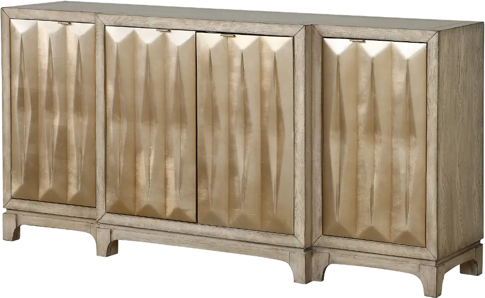 13716/CABINET Retro Modern Rose Gold 4-Door Cabinet-1