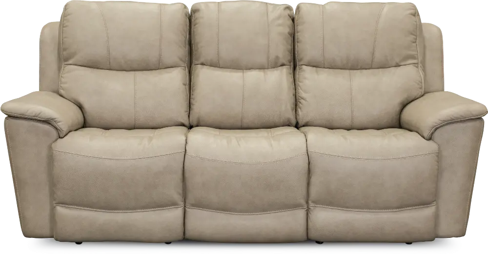 Cade Ice White Leather-Match Power Reclining Sofa-1