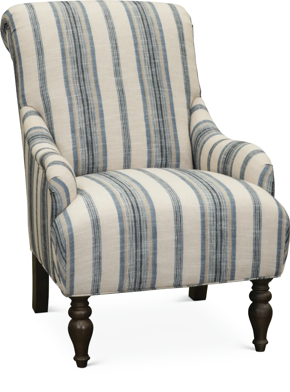 Classic English Striped Accent Chair - Survey-1