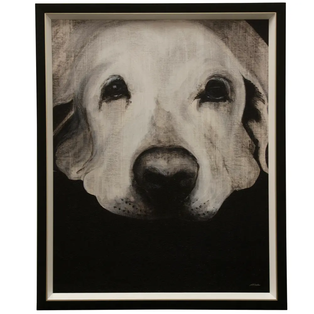 Transitional Dog Textured Framed Print Wall Art-1
