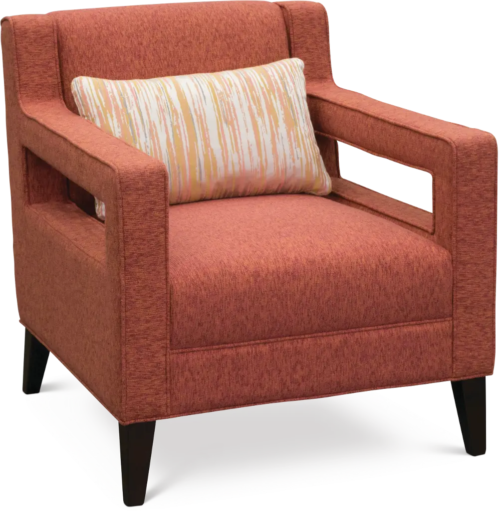 Contemporary Modern Coral Accent Chair - Quentin-1