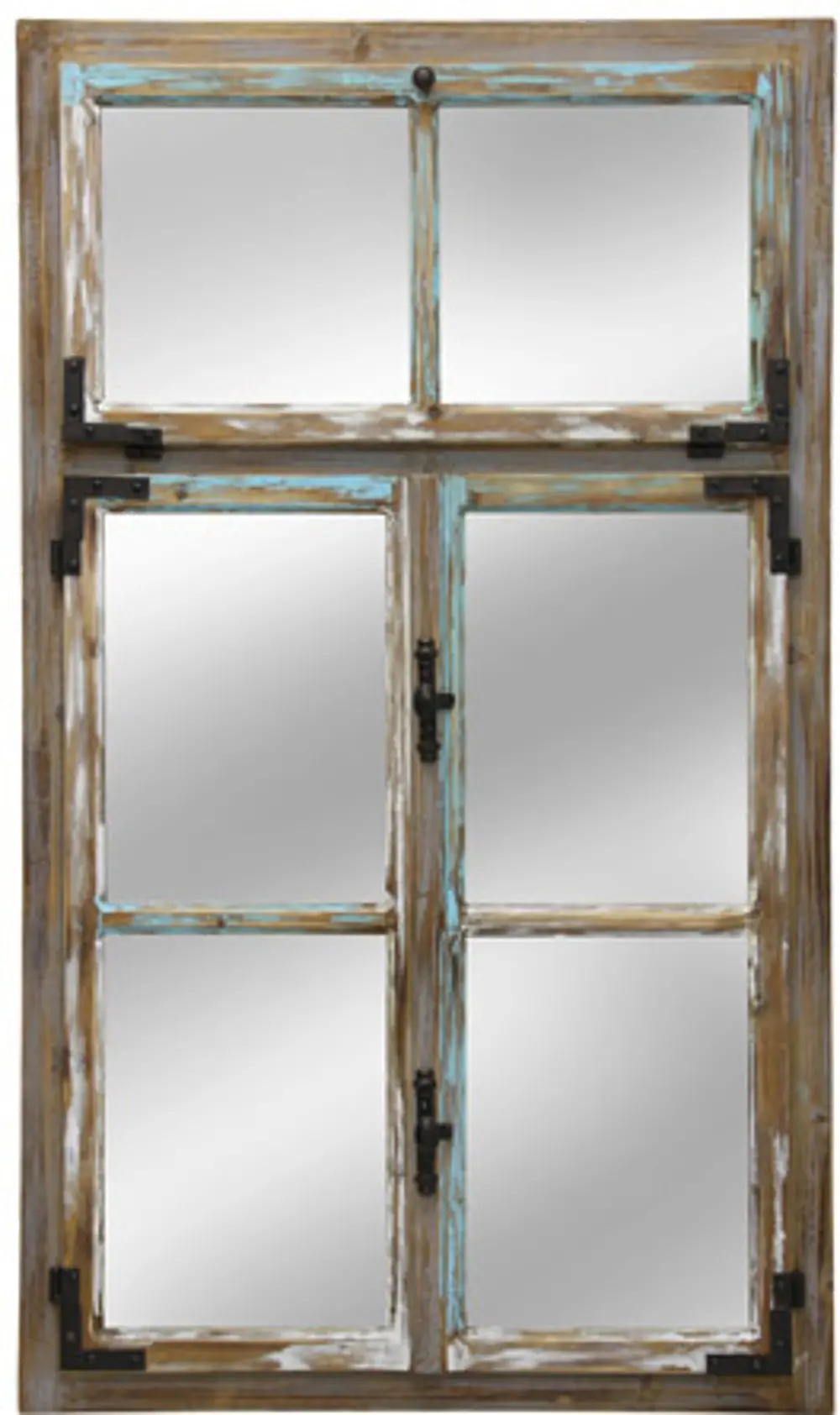 Distressed Window Pane Wall Mirror-1
