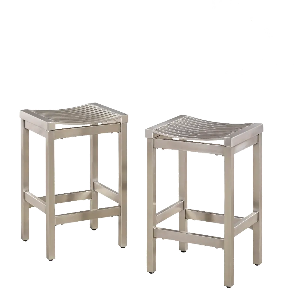 5617-882 Stainless Steel Counter Stools (Set of 2)-1
