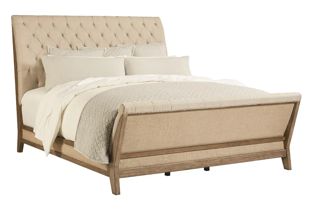 Magnolia Home Furniture King Upholstered Sleigh Bed - Camion -1