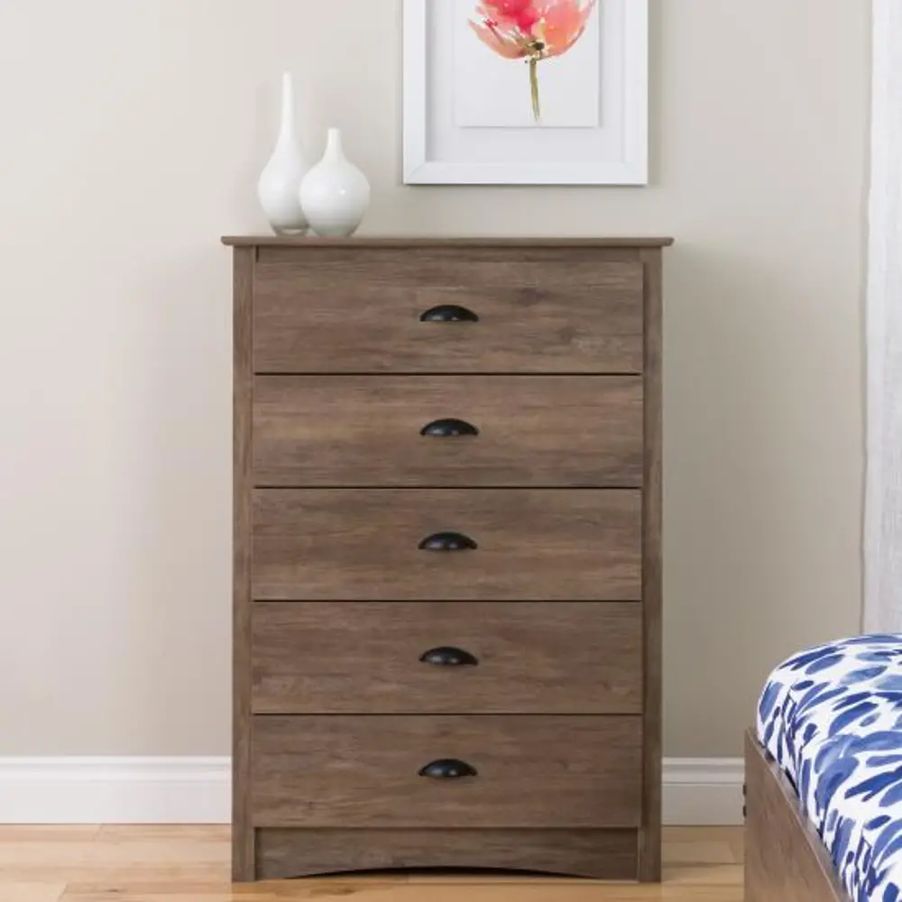 Rustic Modern Drifted Gray Chest of Drawers - Salt Spring-1