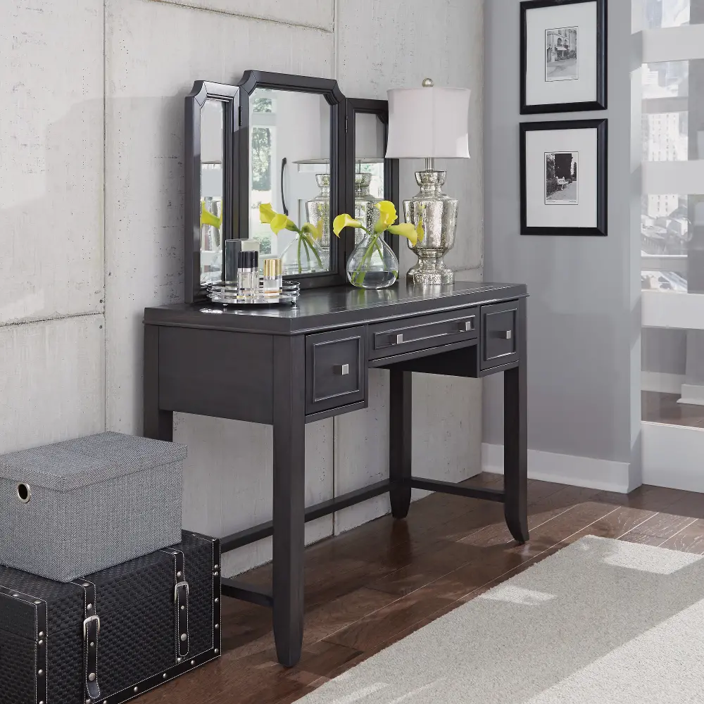 5436-70 Classic Contemporary Gray Vanity and Mirror - 5th Avenue-1
