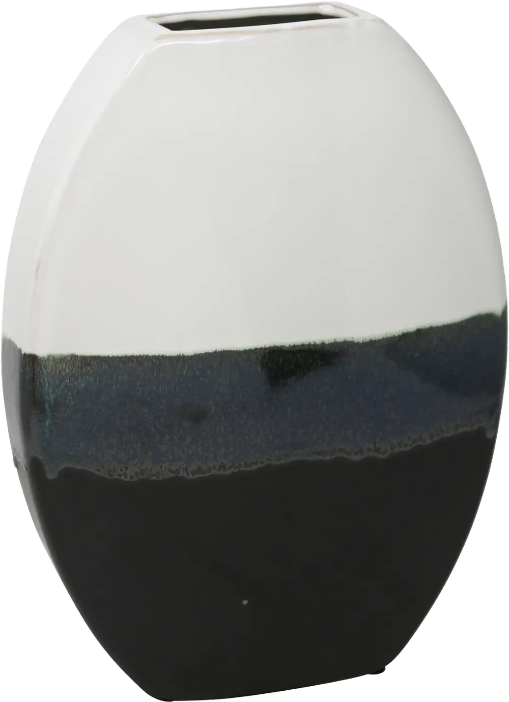 12 Inch White and Black Ceramic Vase-1