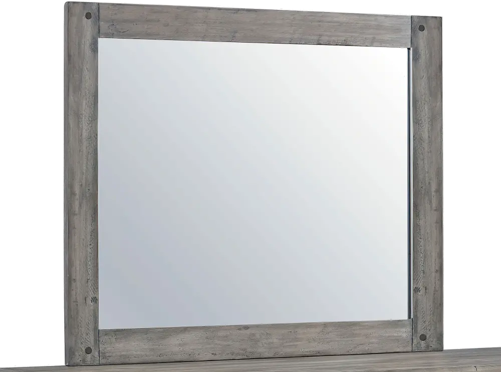 Rustic Casual Gray Youth Mirror - Nelson-1