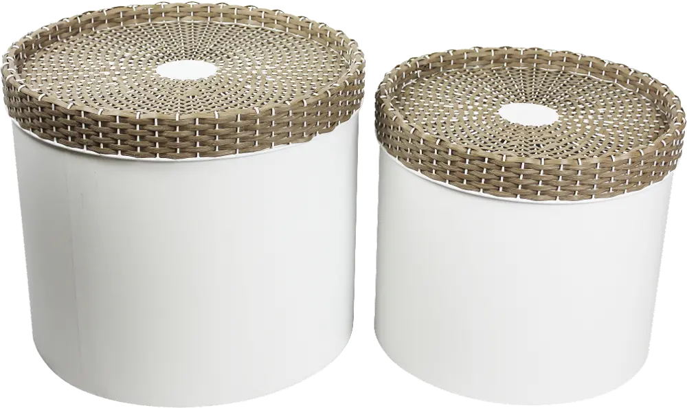 15 Inch Natural and Brown Metal Storage Canister-1