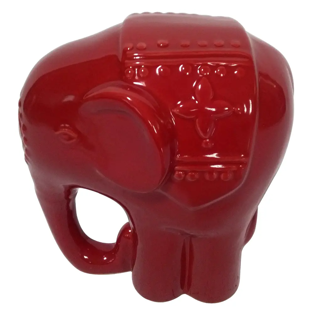 Red Ceramic Elephant-1