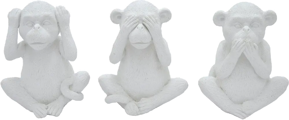 Assorted White Monkey Table Top Decor Sculpture-1