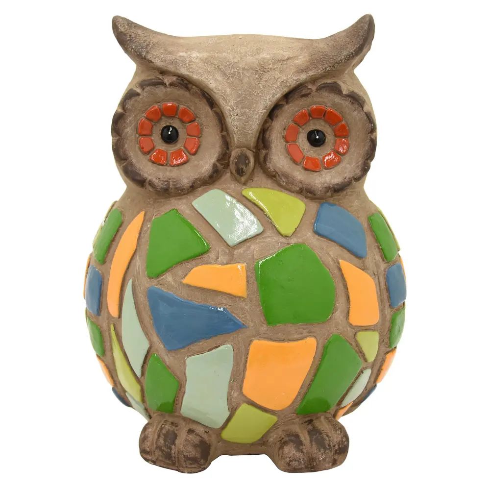 Resin Owl with Multi-Color Mosaic-1