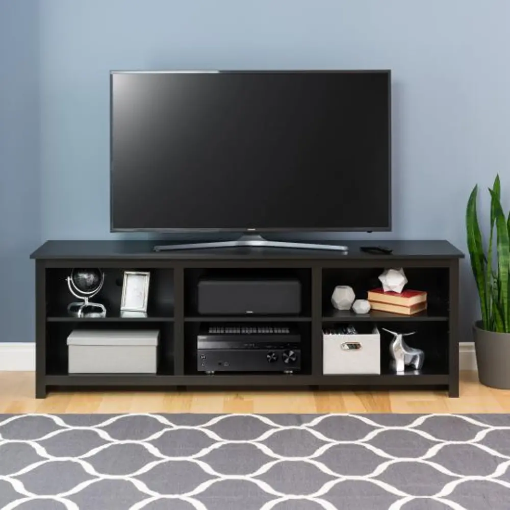 Contemporary Black TV Stand (72 Inch) - Sonoma-1