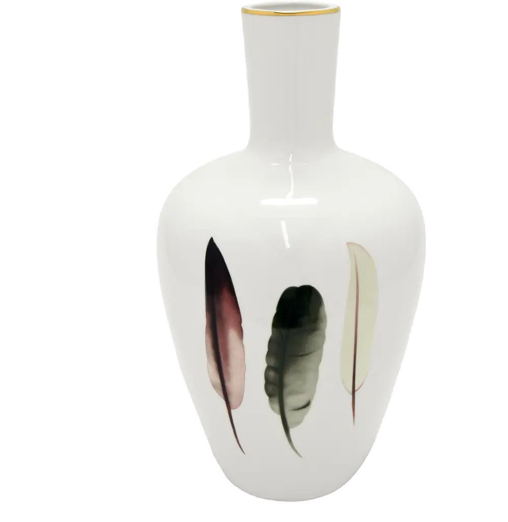16 Inch White Feather Vase-1