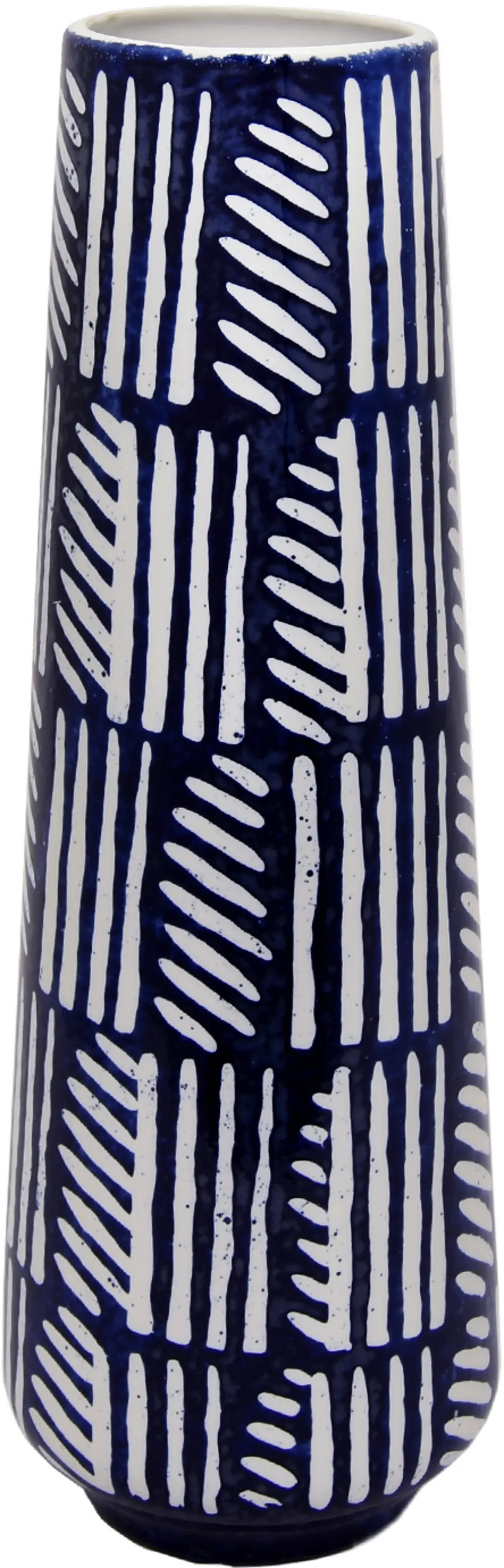 Navy Blue and White Ceramic Vase-1