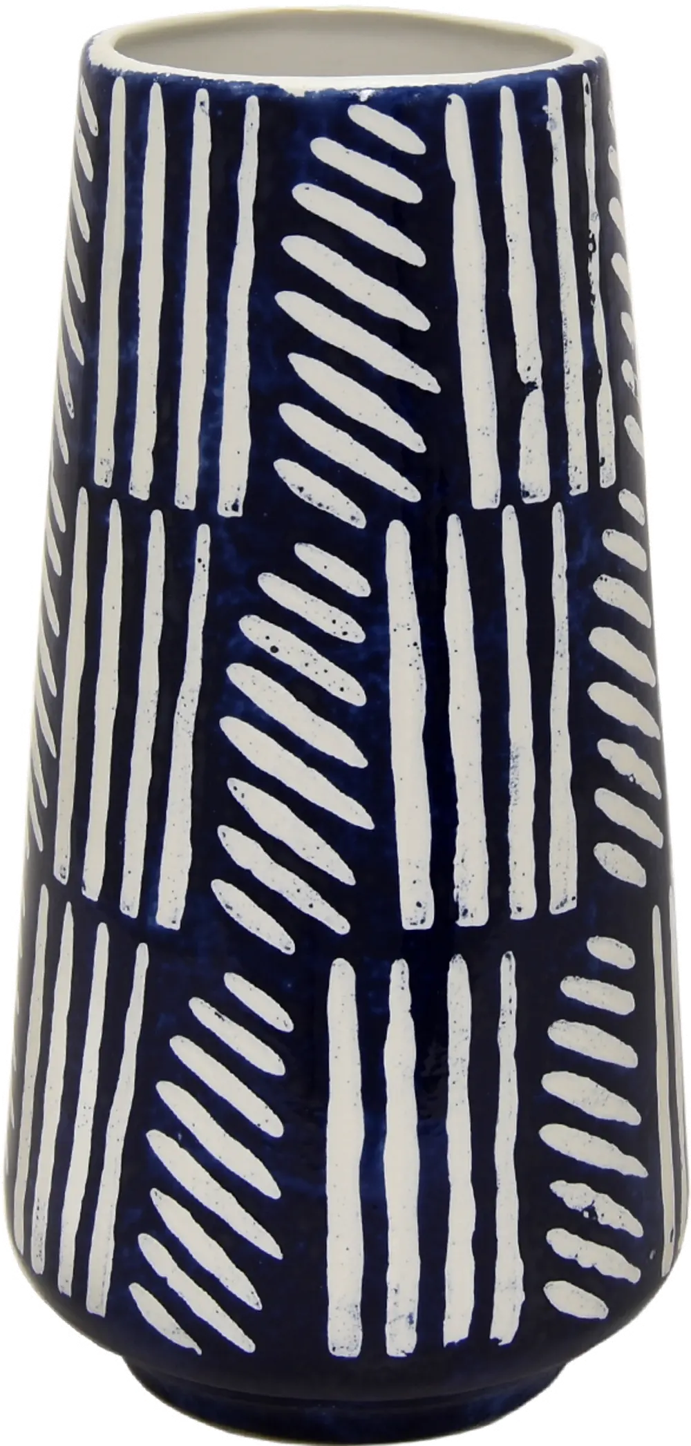 12 Inch Navy Blue and White Ceramic Vase-1