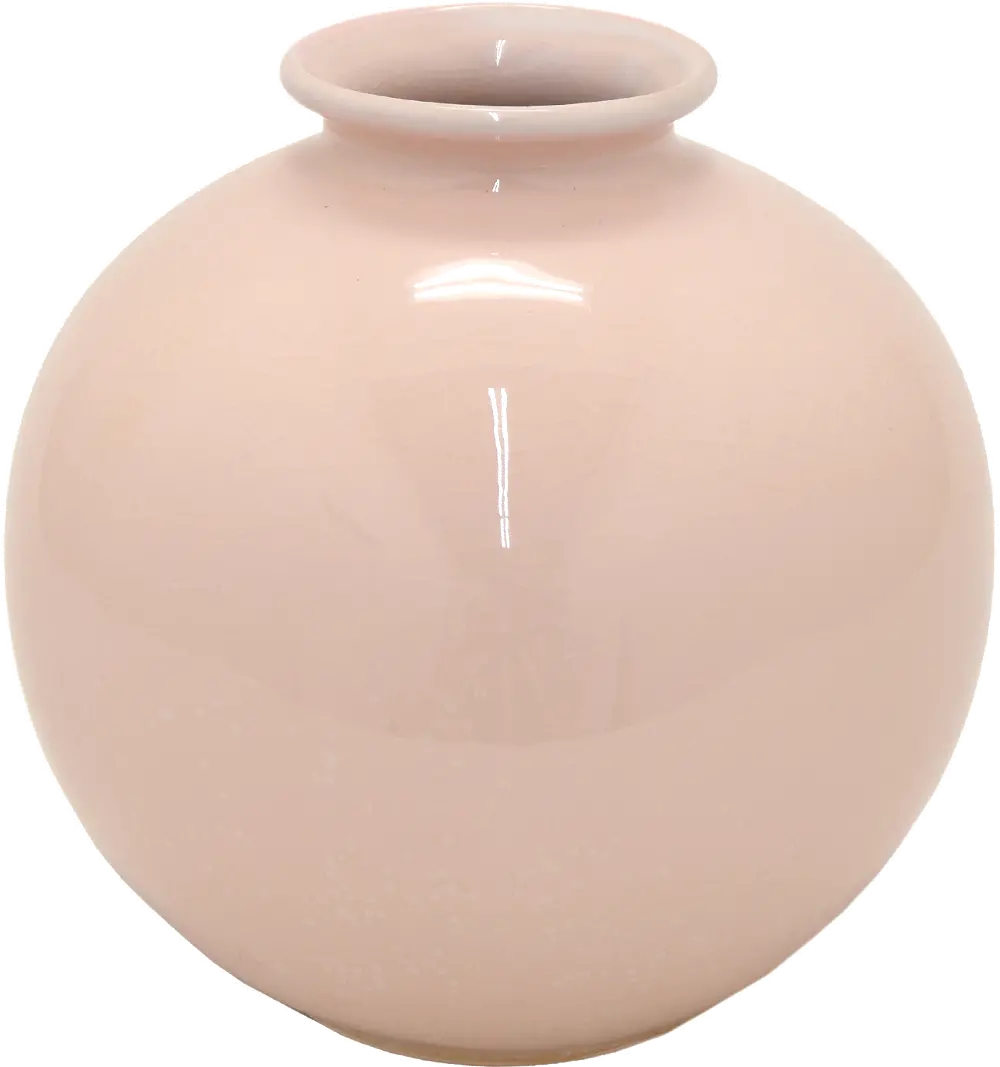 8 Inch Round Pink Ceramic Vase-1