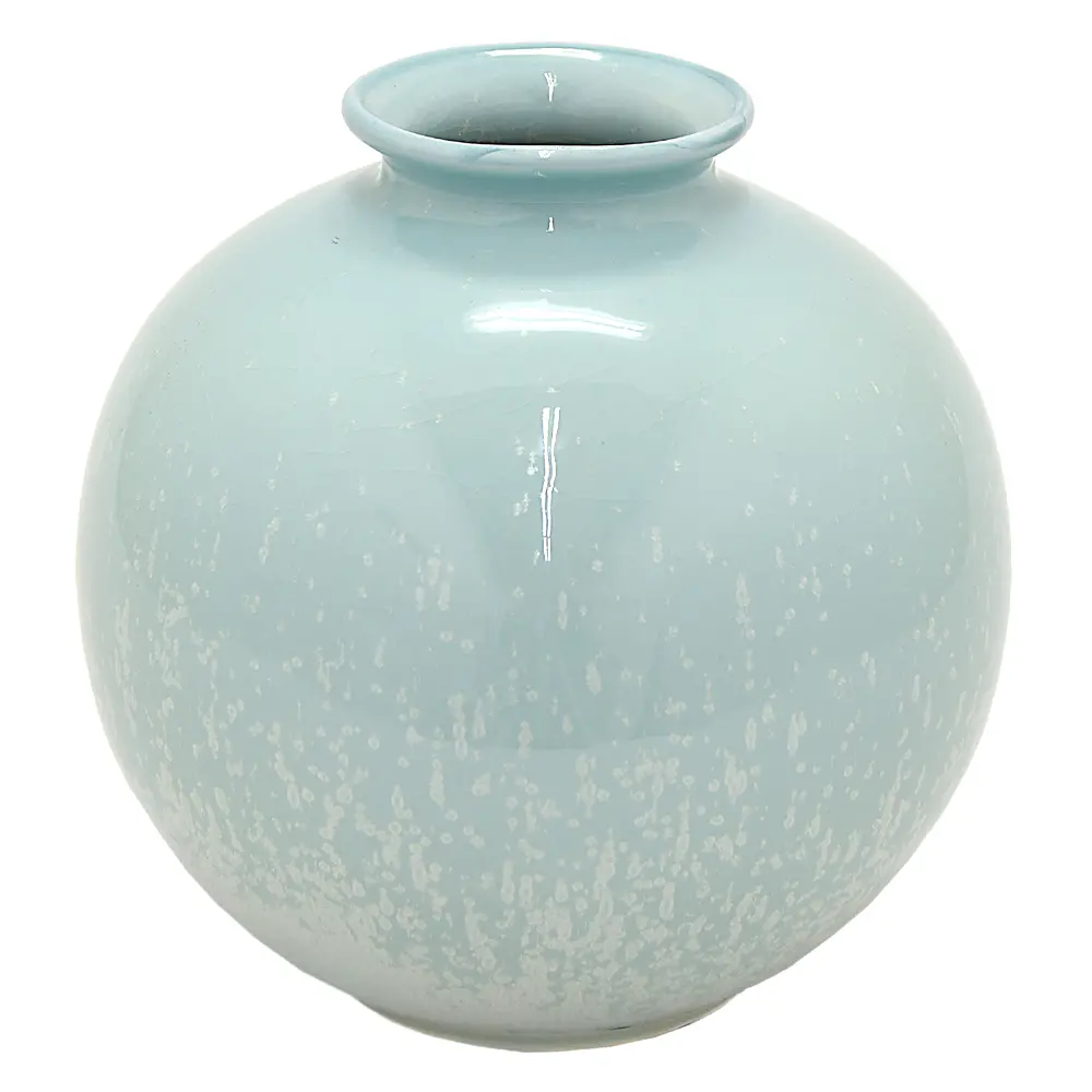 8 Inch Green Round Ceramic Vase-1