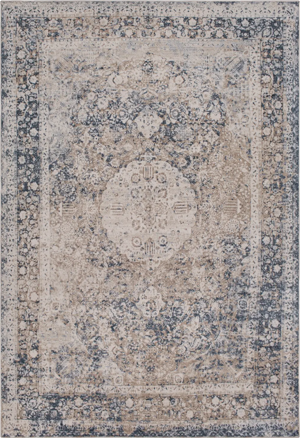 5 x 7 Medium Taupe and Charcoal Gray Area Rug - Durham-1