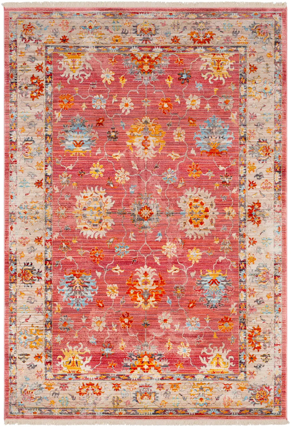 9 x 13 X-Large Transitional Red Area Rug - Ephesians-1