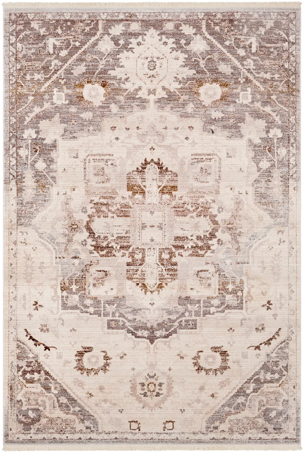 2 x 3 X-Small Beige, Brown and Gray Area Rug - Ephesians-1